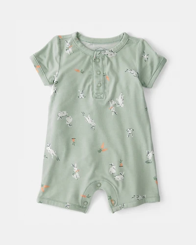 Baby Bunny Short-Sleeve Romper - Green
