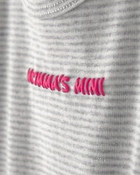 Baby Girl Momma's Mini' Short-Sleeve Romper - Grey