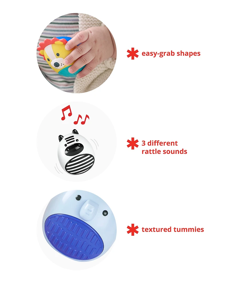 Jungle Beats Baby Egg Shaker Set of 3