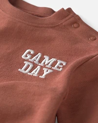 Baby Organic Cotton 'Game Day' French Terry Graphic Bubble