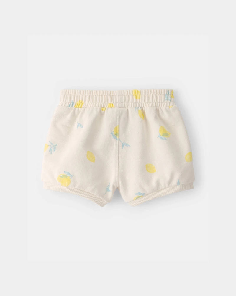 Baby Girl French Terry Shorts - Cream