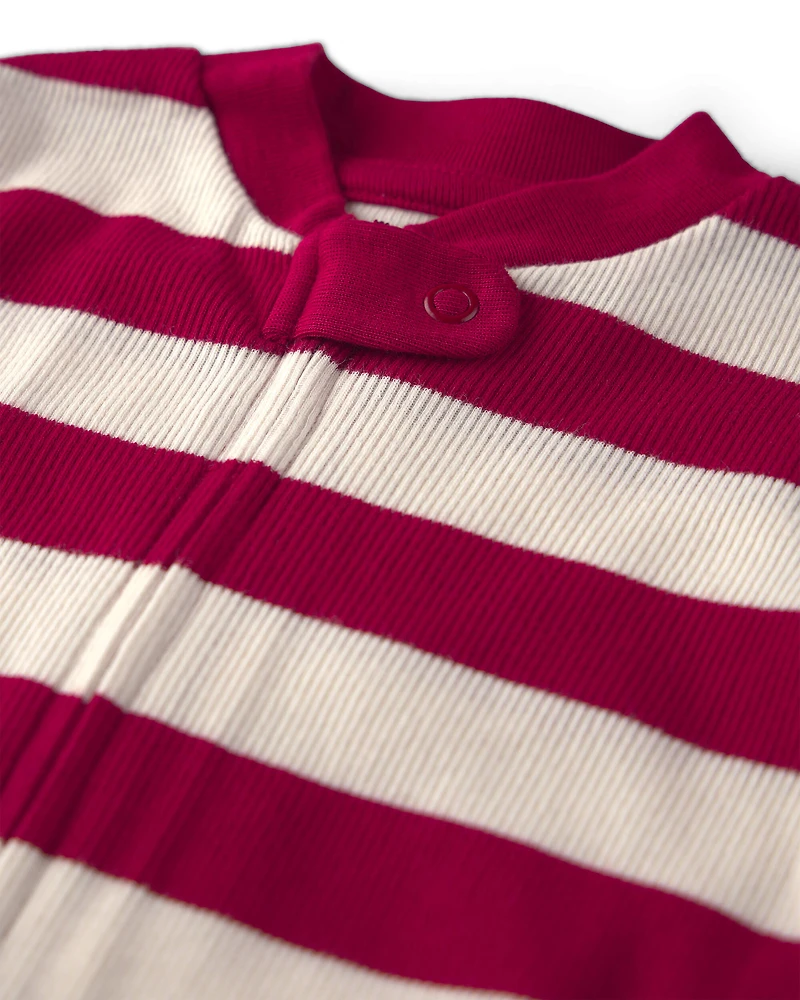 Baby Organic Cotton Ribbed Sleeper Stripes