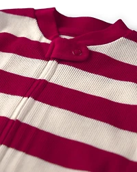 Baby Organic Cotton Ribbed Sleeper Stripes