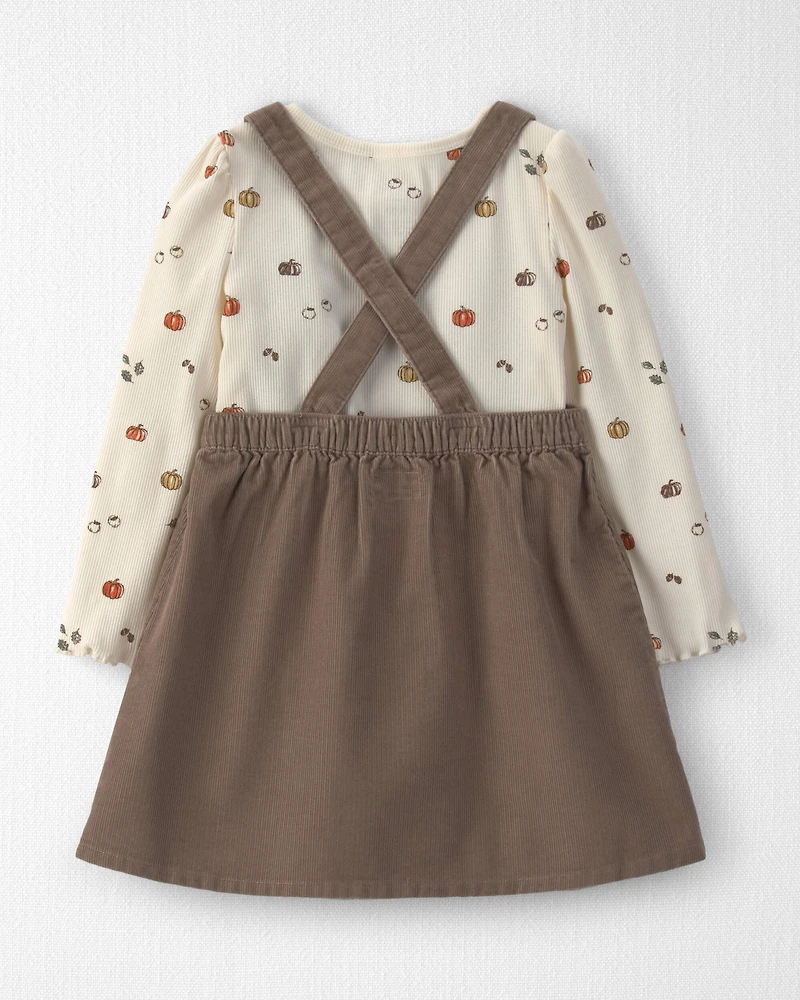 Toddler Girl 2-Piece Organic Cotton Corduroy Jumper Set