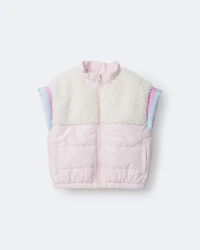 Toddler Girl Colourblock Zip-Up Jacket - Light Pink/Cream