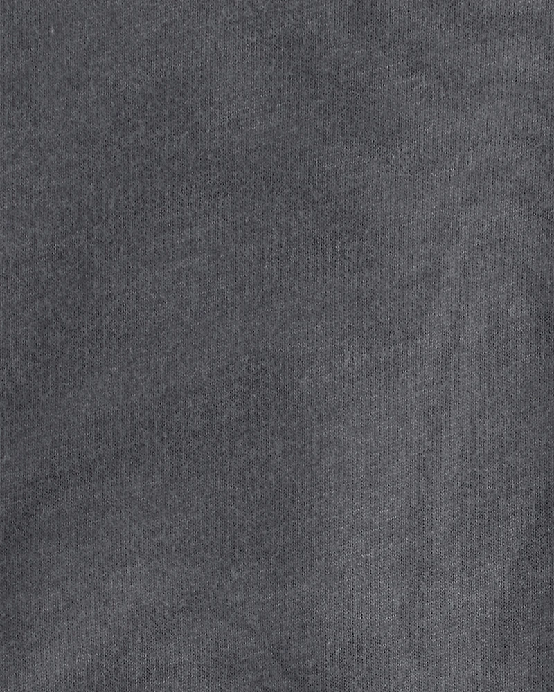 Baby Boy French Terry Zipper Pullover Sweatshirt - Grey