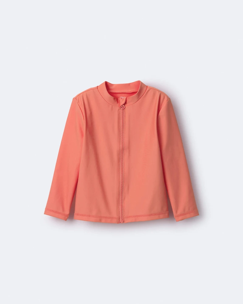 Toddler Full-Zip Long-Sleeve Rashguard - Orange