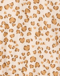 Kid 2-Piece Leopard Print Short Set - Brown