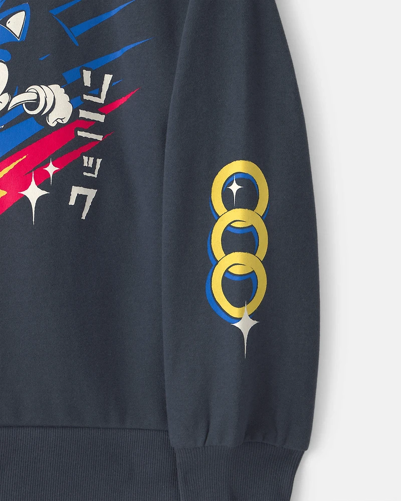 Boys Sonic The Hedgehog™ Pullover Sweatshirt - Navy Blue