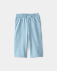 Baby Girl French Terry Wide-Leg Active Pants - Blue