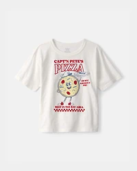 Boys Pizza Graphic Tee - White