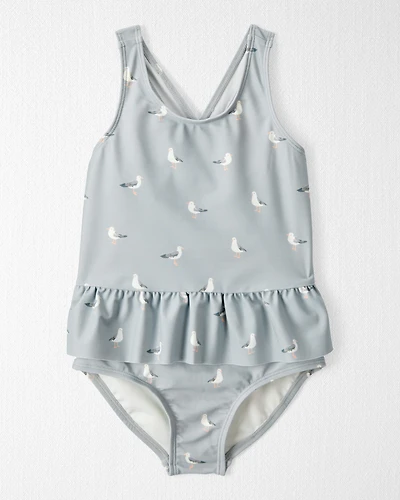 Toddler Girl Recycled Seagull-Print Swimsuit