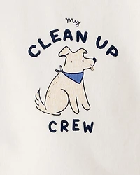 Baby Cotton Long-Sleeve Graphic Bodysuit - White