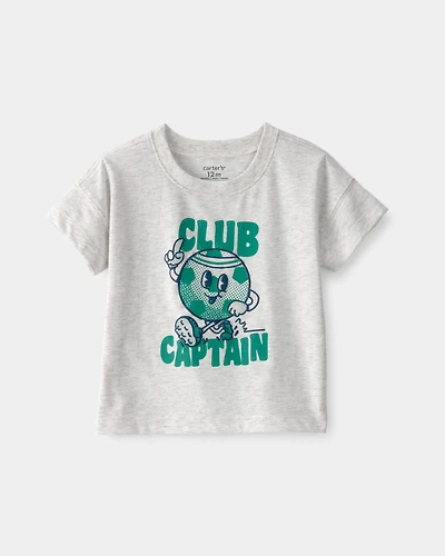Baby Boy 'Club Captain' Graphic Tee - Grey