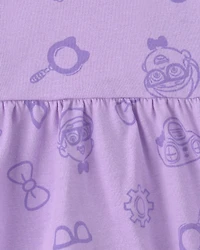 Baby Girl Blippi Short-Sleeve Dress – Lavender