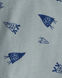 Baby Boy Go Team Print Long-Sleeve Tee - Blue