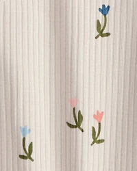 Baby Girl 2-Piece Floral Bodysuit & Pant Set - Brown