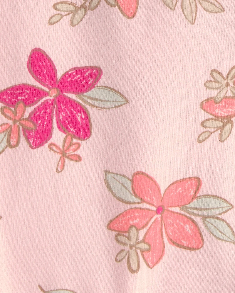 Toddler Girl Tropical Floral Bike Shorts - Pink