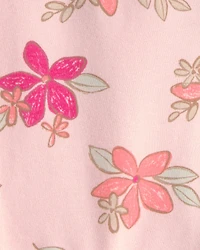 Toddler Girl Tropical Floral Bike Shorts - Pink