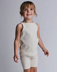 Toddler Girl Brooklyn Bike Shorts - Cream