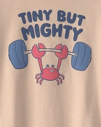 Toddler Boy 'Tiny But Mighty' Graphic Tee - Tan