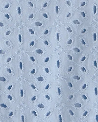 Baby Girl 3-Piece Organic Cotton Outfit Set Blue Eyelet