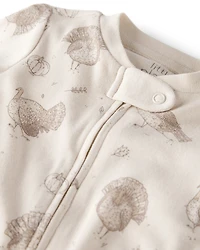 Baby Organic Cotton Sleep & Play Pyjamas Autumn Grove Print