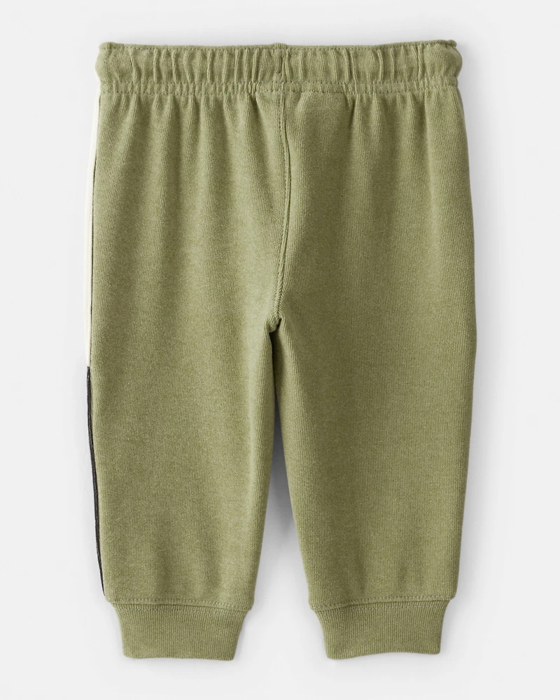 Baby Boy Colourblock Joggers - Green/White