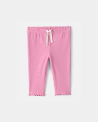 Baby Girl Rib Pants - Pink