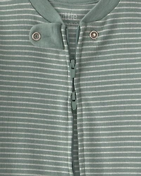 Baby Organic Cotton Ribbed Sleeper Stripes