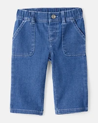 Baby Girl 2-Piece Floral Collared Shirt & Pant Set - Maroon/Blue