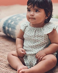 Baby Girl 2-Piece Organic Cotton Gauze Top & Short Set Floral