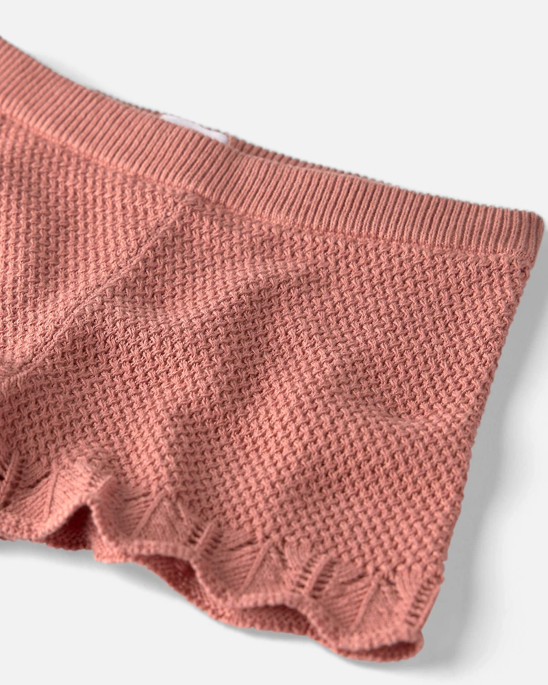 Toddler Girl 2-Piece Organic Cotton  Knit Top & Short Set