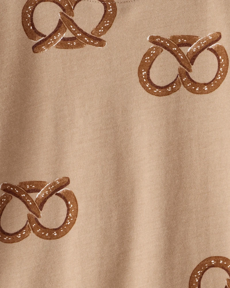 Toddler Boy Pretzel Print Long-Sleeve Tee - Brown