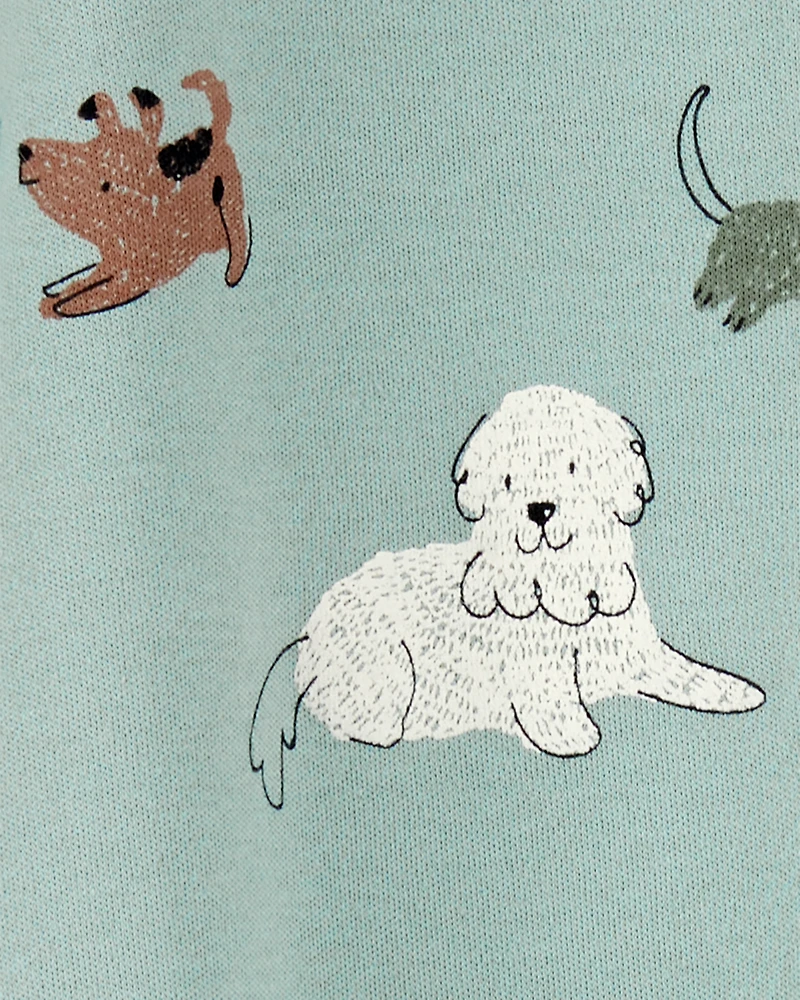Baby Boy Dog Print 2-Way Zip Cotton Sleeper