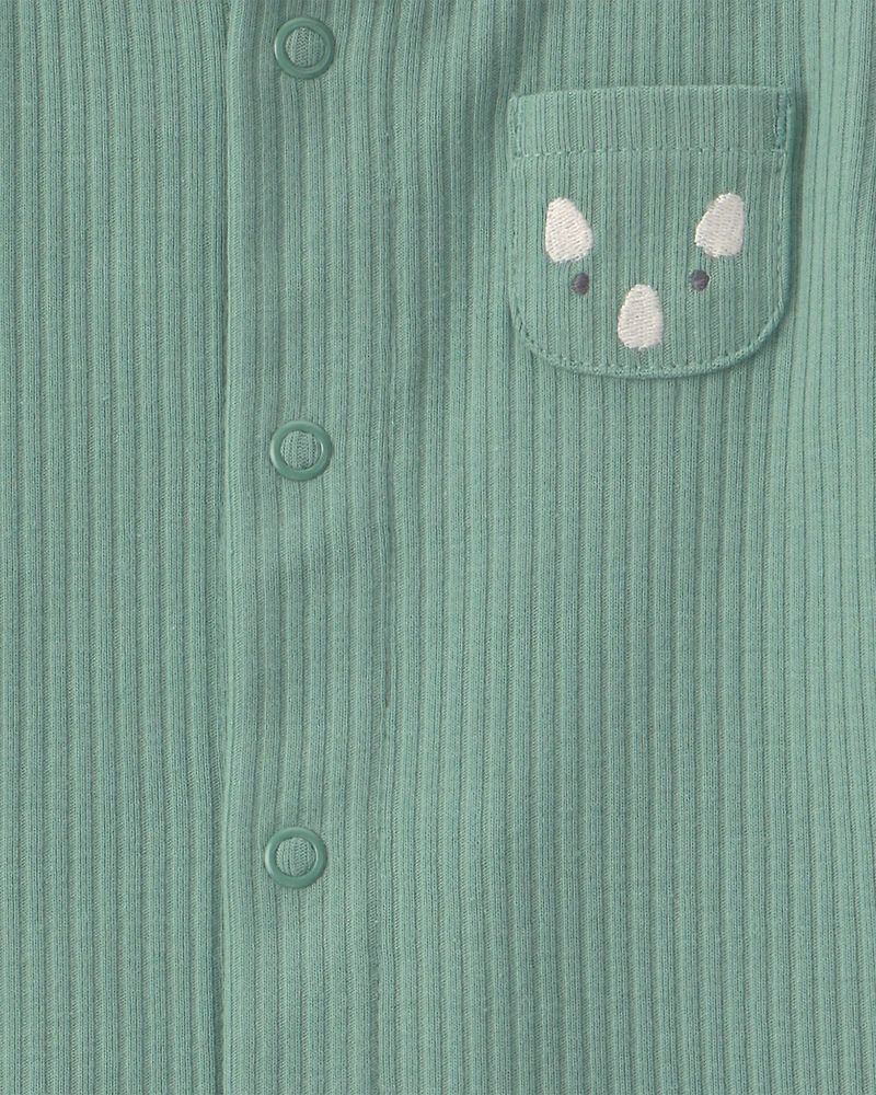 Baby Boy 3-Piece Dinosaur Long-Sleeve Layering Set - Green