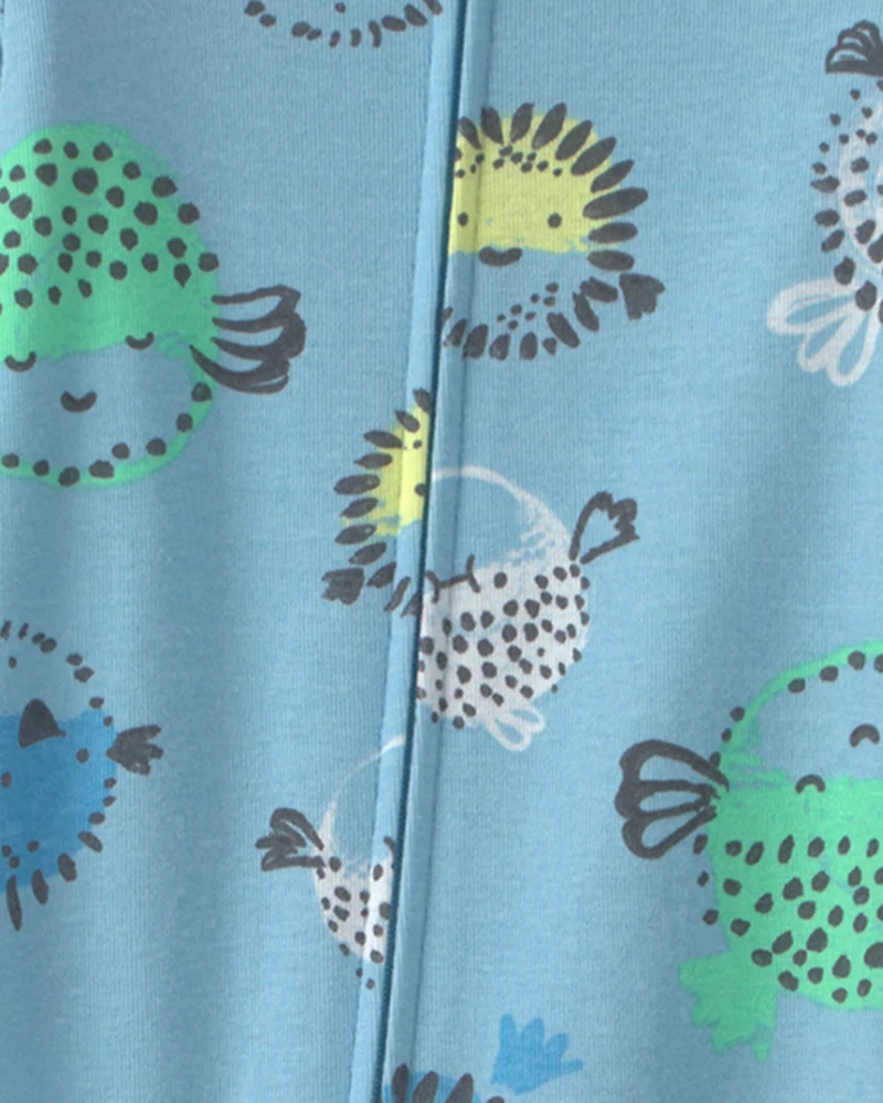 Baby Boy Pufferfish 100% Cotton 1-Piece Pyjama - Blue