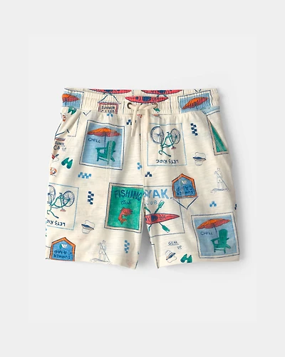 Boys Camp French Terry Shorts - Cream
