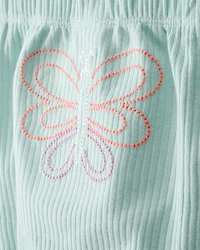 Baby Girl 3-Piece Butterfly Bodysuits & Pant Set - Blue/White