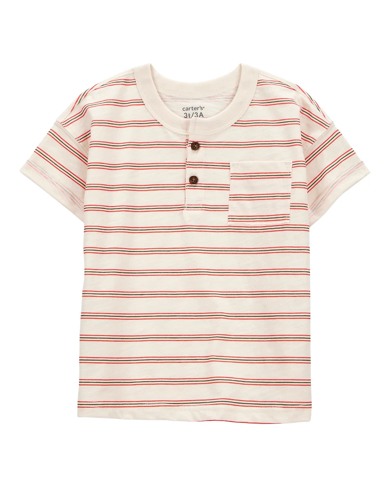 Toddler Striped Slub Jersey Henley