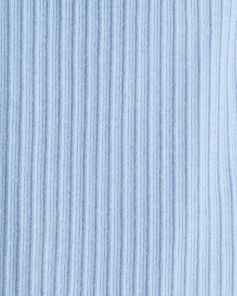 Baby Girl 3-Piece Floral Collared Cardigan Outfit Set - Blue