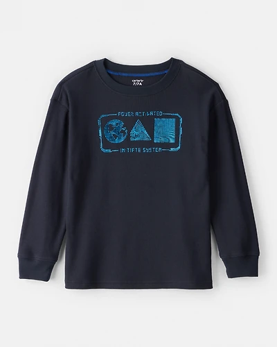 Boys Space Long-Sleeve Graphic Tee - Navy