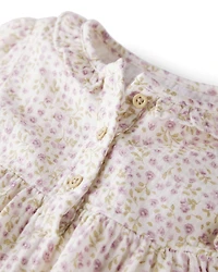 Baby Girl Organic Cotton Gauze Bubble Botanic Muse Print