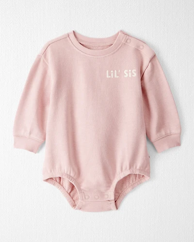 Baby Girl Organic Cotton Lil Sis Bubble