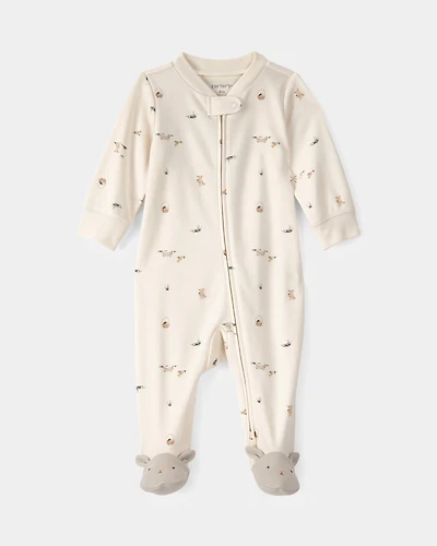 Baby Easter Bunny 100% Cotton Sleeper -Cream