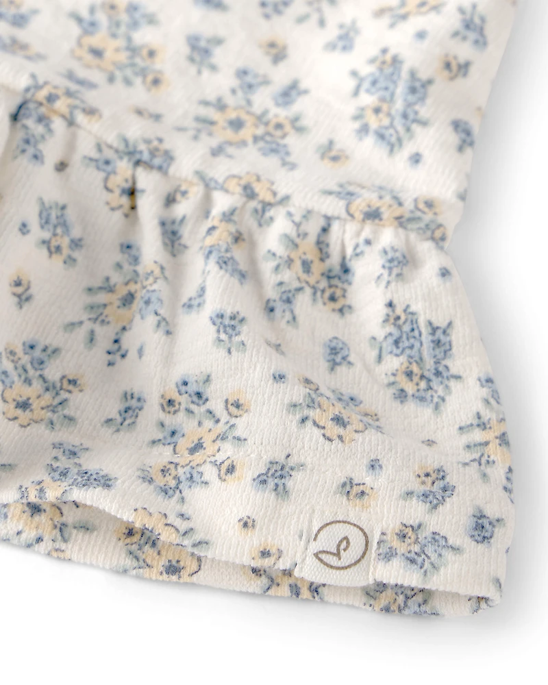 Girls 2-Piece Top & Short Set Made with Organic Cotton Spring Bloom Print