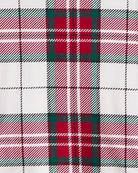 Toddler Plaid Print 100% Cotton Long-Sleeve Snug Fit 2-Piece Pajamas - Red/Green
