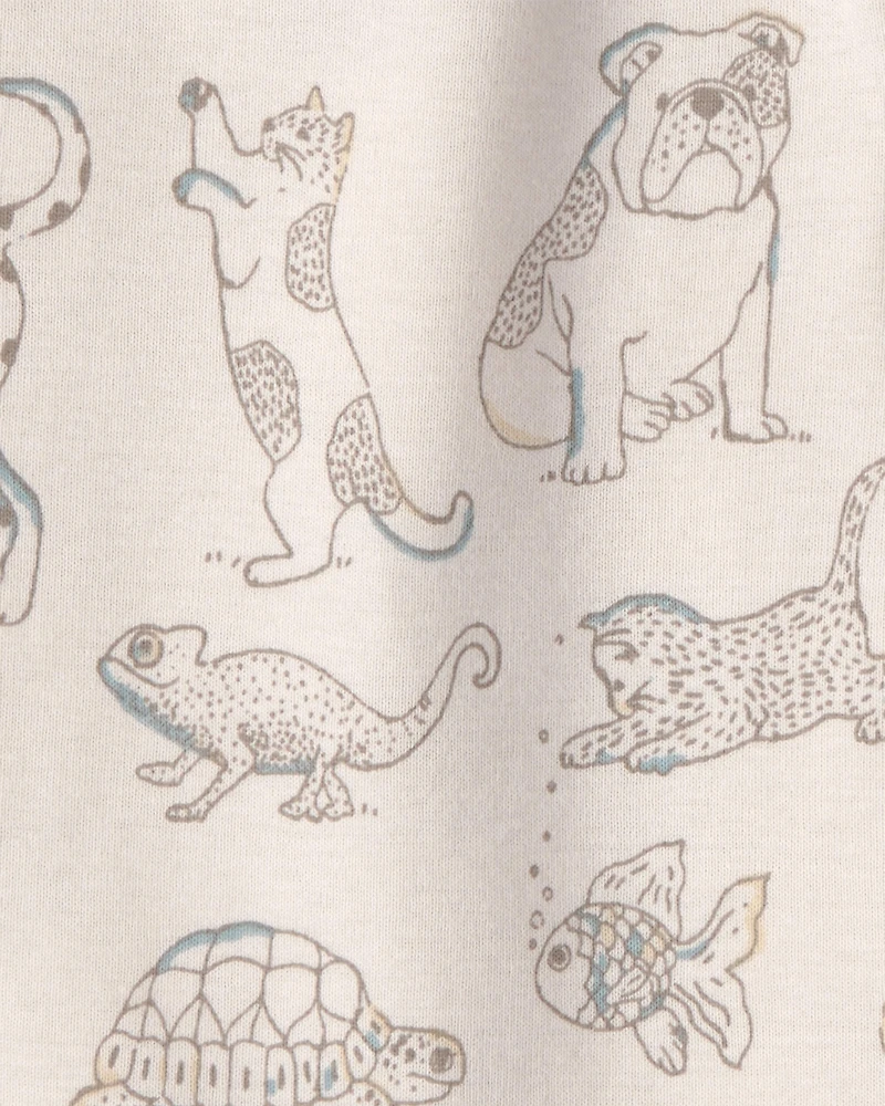 Baby 3-Pack Dogs Short-Sleeve Multipack Bodysuits - White