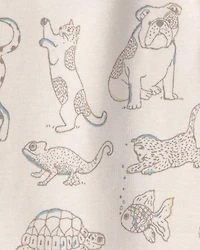 Baby 3-Pack Dogs Short-Sleeve Multipack Bodysuits - White