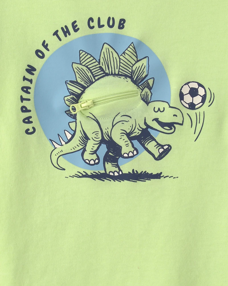 Toddler Boy 'Captain Of The Club' Dinosaur Graphic Tee - Green